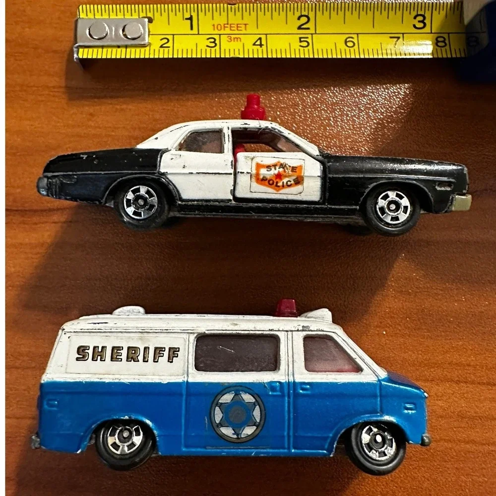 Vintage Tomica Diecast Lot 5 Japanese Ford Frito Lay Loader Police Van READ Desc